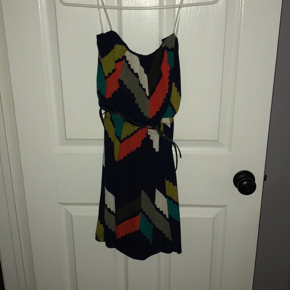 STRAPLESS MULTI COLORED SUMMER DRESS